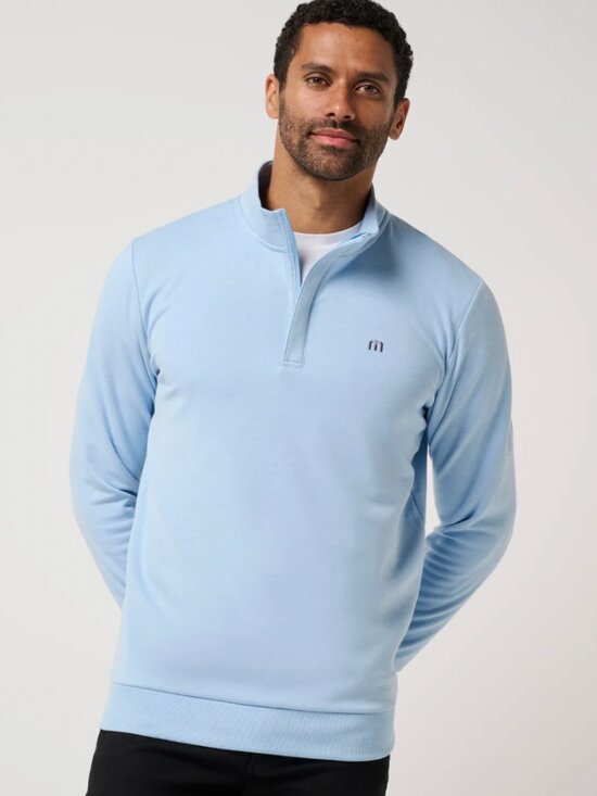Travis Mathew Other - Travis Mathew Cloud 2.0 Quarter Zip Sweater Men's XL Powder Blue Elderberry Golf